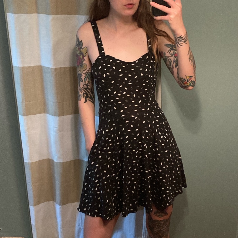 Black and White Skater Dress